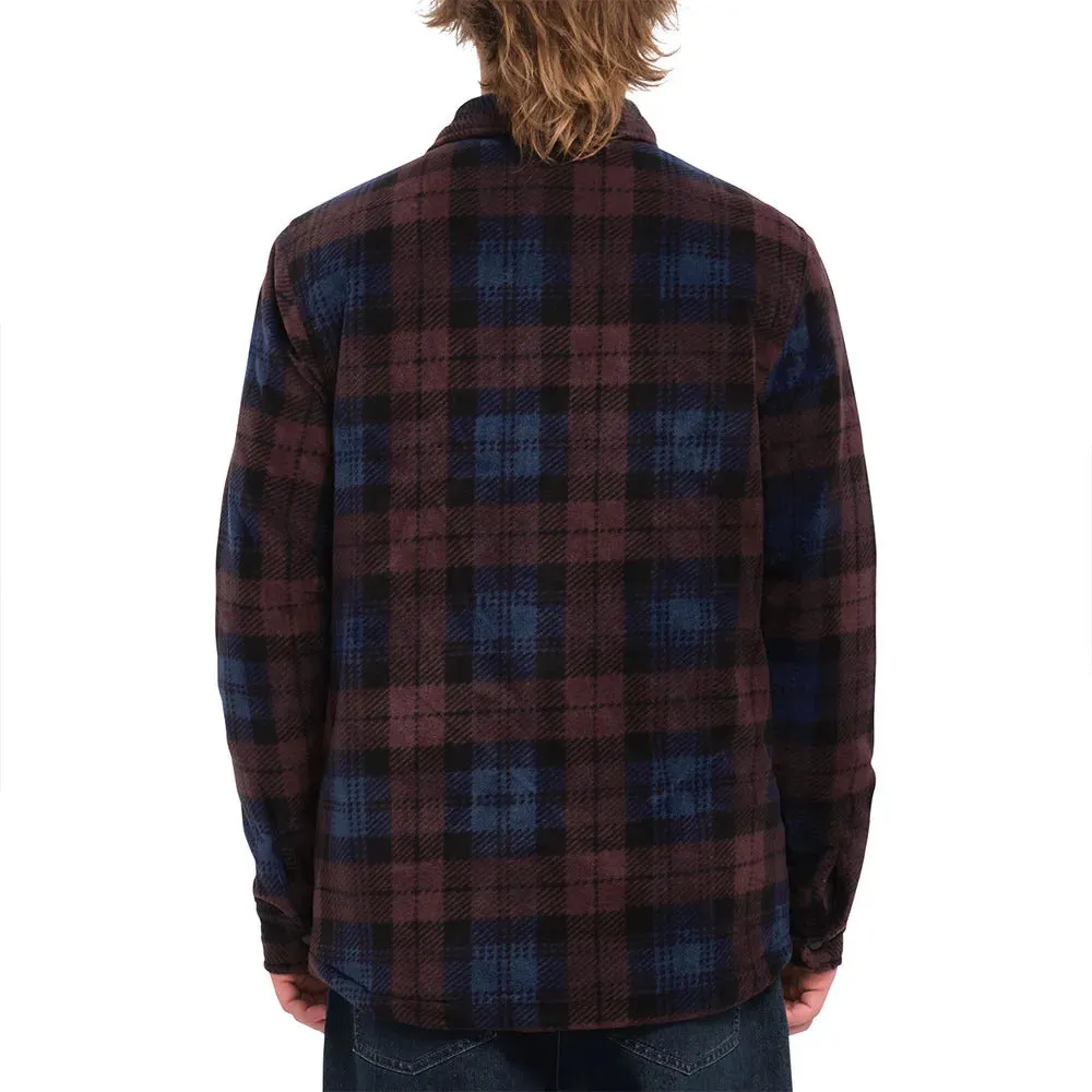 Volcom Men's Bowered Fleece Long Sleeve Shirt - Merlot