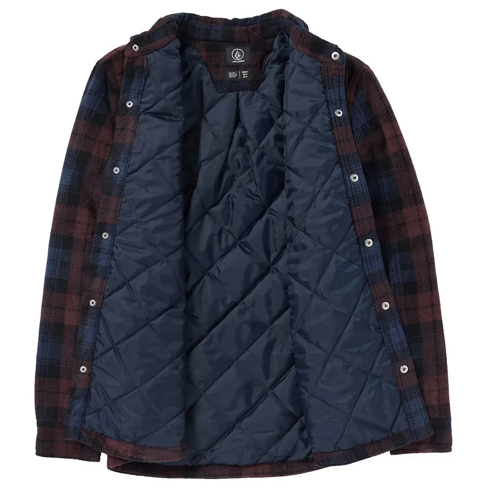 Volcom Men's Bowered Fleece Long Sleeve Shirt - Merlot