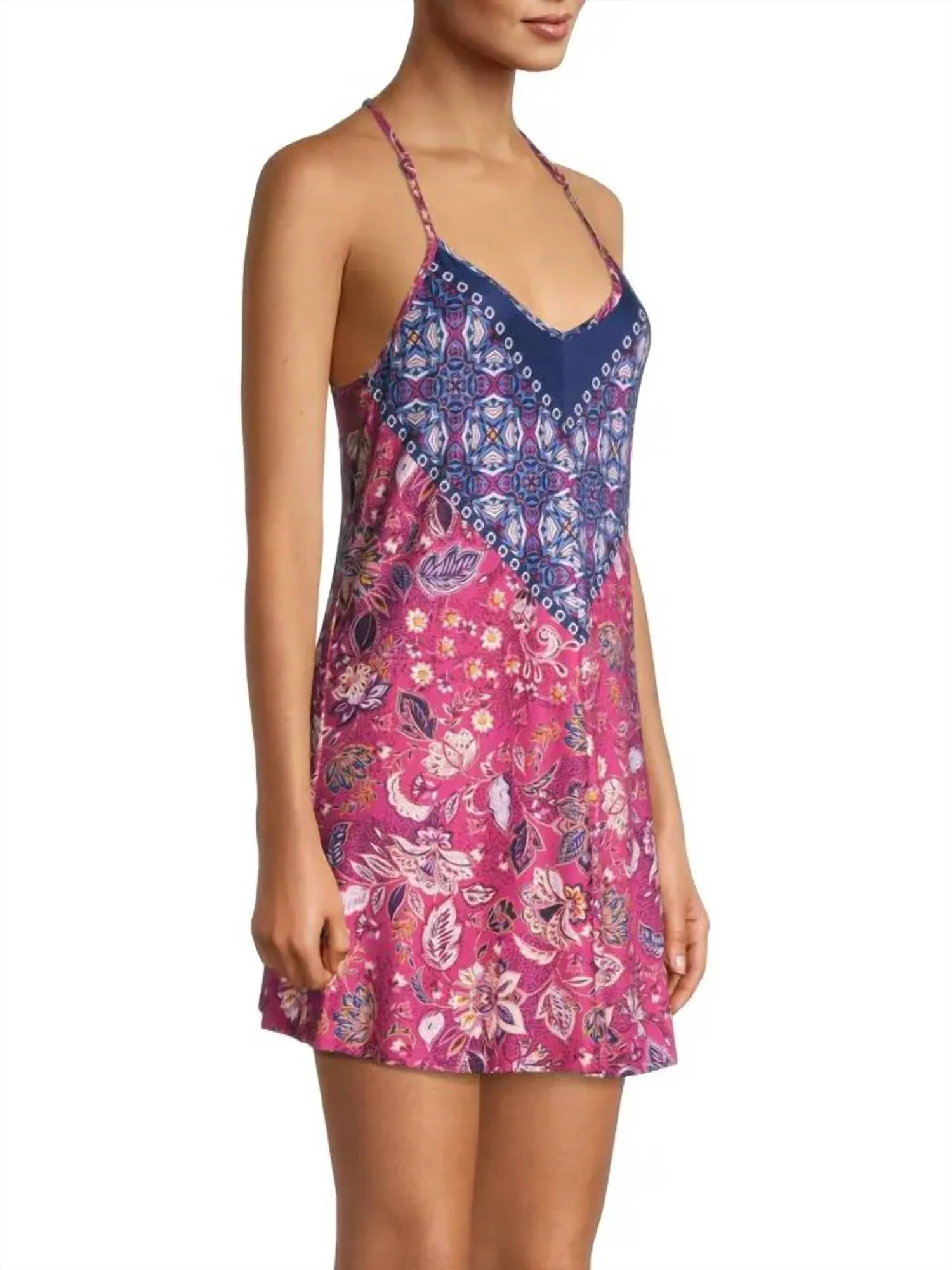 Waverly Floral Chemise in Raspberry