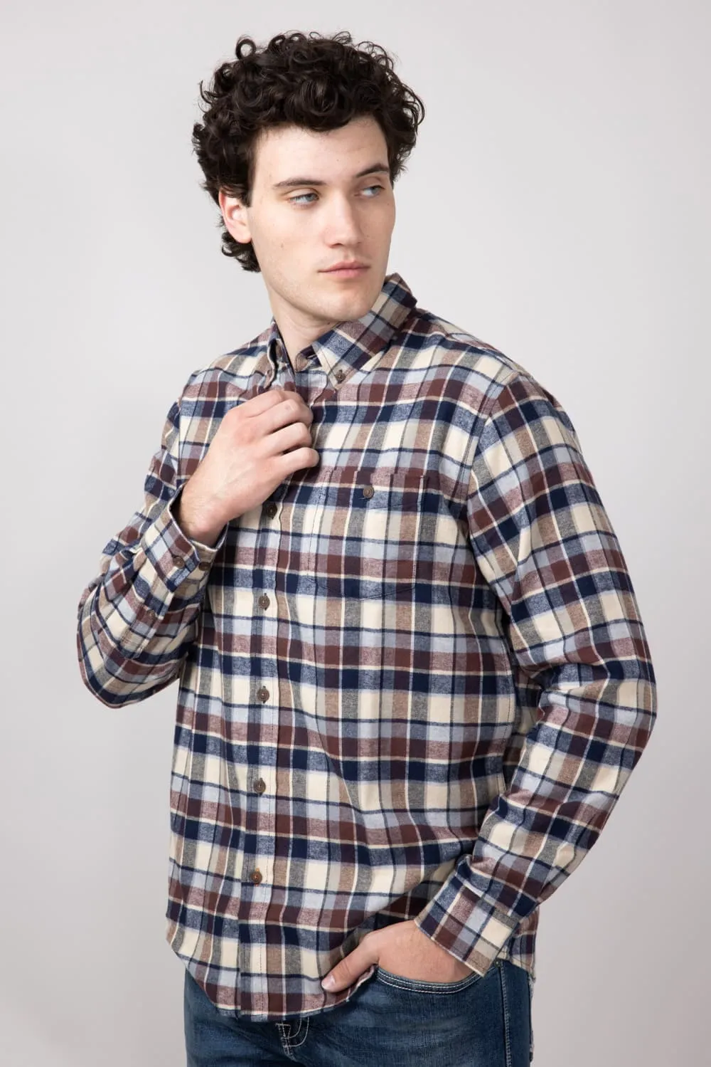 Weatherproof Vintage Brushed Flannel Shirt for Men in Downtown Brown | F2485572GK-DOWNTOWNBROWN