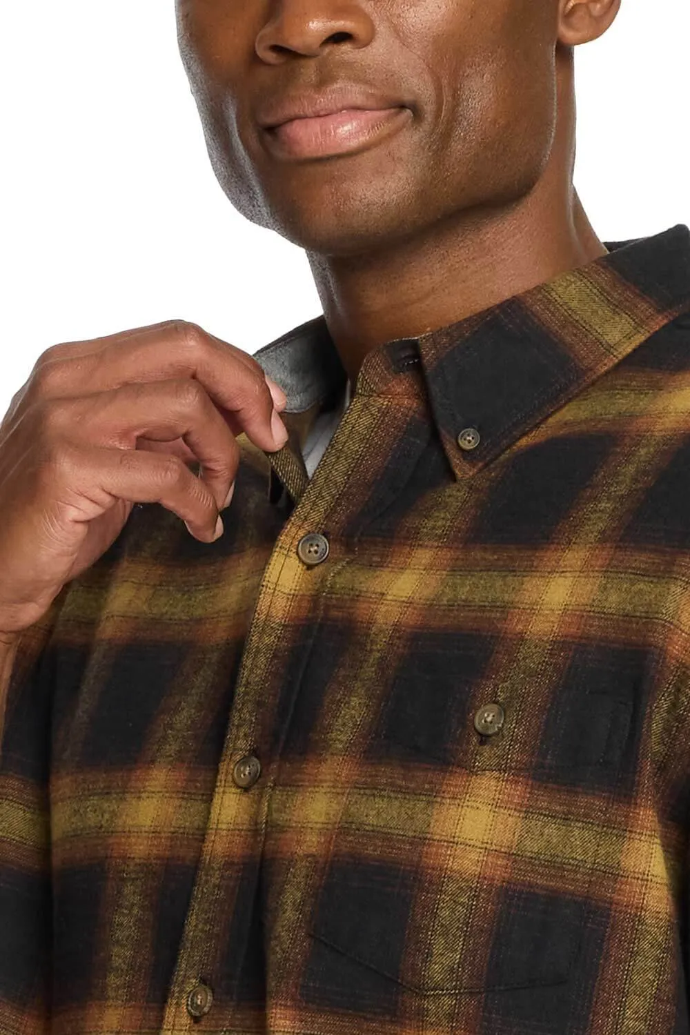 Weatherproof Vintage Brushed Flannel Shirt for Men in Inca Gold | F2485572GK-INCAGOLD