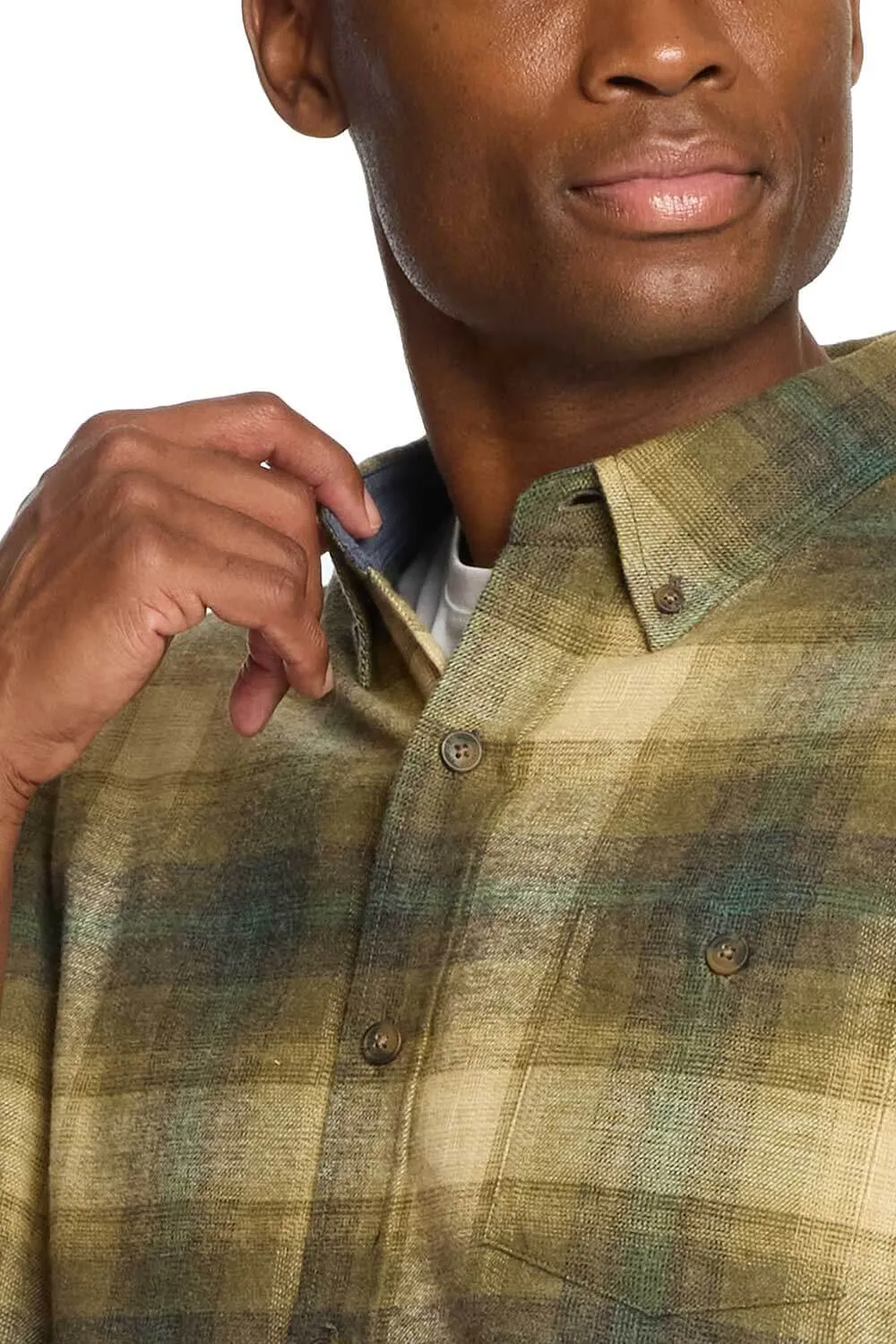Weatherproof Vintage Brushed Flannel Shirt for Men in Kelp Desert | F2485572GK-KELPFOREST