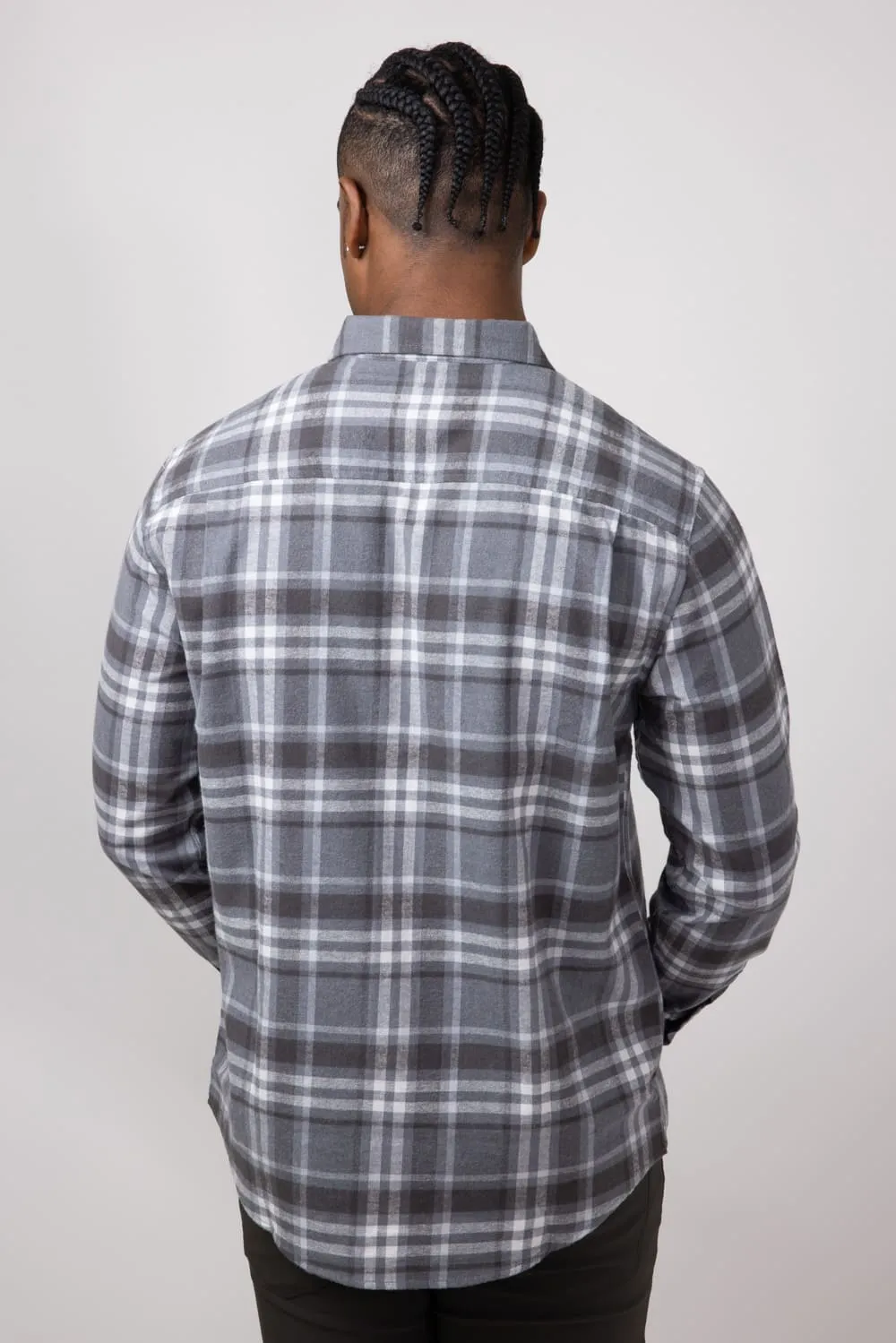 Weatherproof Vintage Brushed Flannel Shirt for Men in Sleet | F2485572GK-SLEET