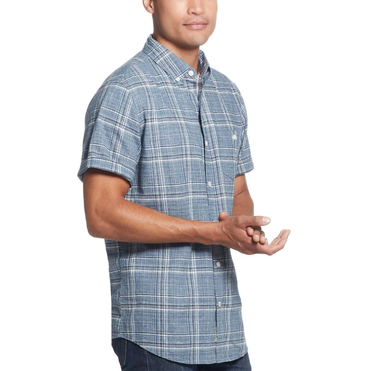 Weatherproof Vintage Men’s Short Sleeve Lightweight Linen Blend Woven Shirt