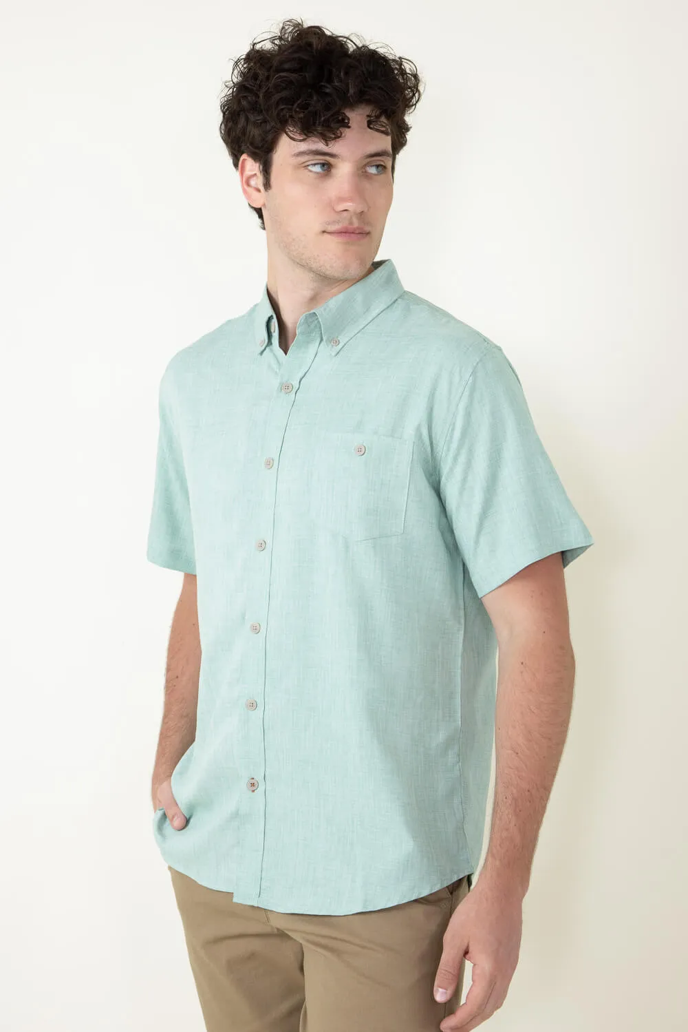 Weatherproof Vintage Performance Woven Button Up for Men in Green | S24844482GK-FELDSPAR