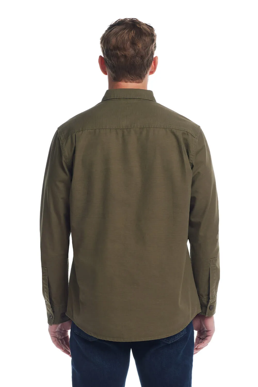 Weatherproof Vintage Slub Canvas Work Shirt for Men in Dark Olive | F2485638GK-DK OLIVE