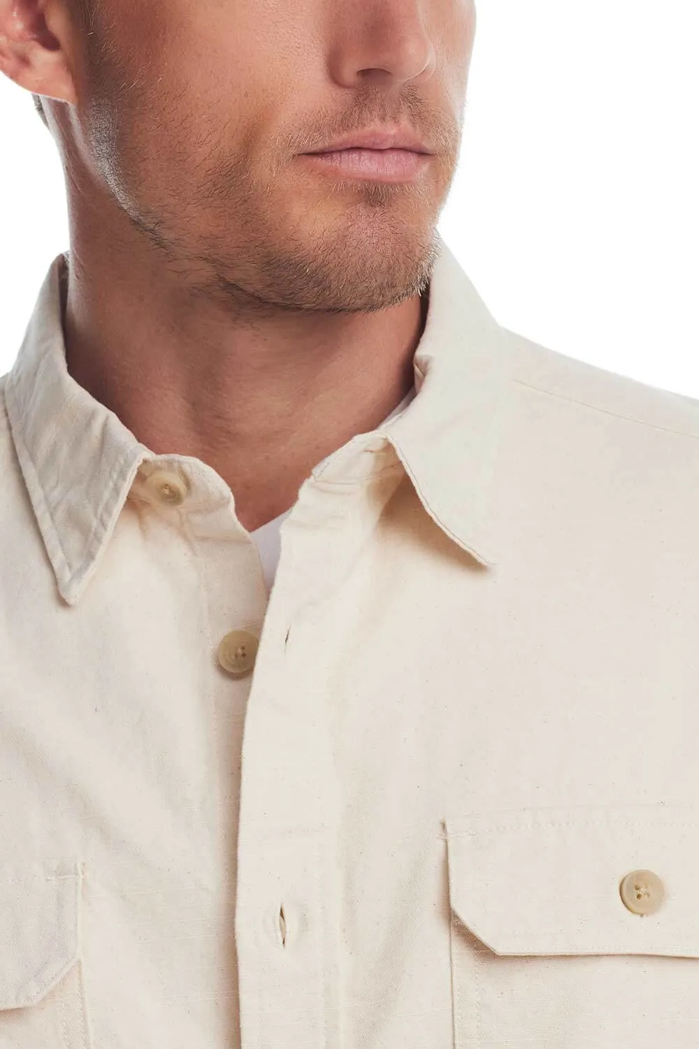 Weatherproof Vintage Slub Canvas Work Shirt for Men in Oatmeal | F2485638GK-OATMEAL