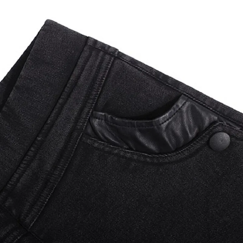 Women's Casual Denim High-Waist Elastic Leggings