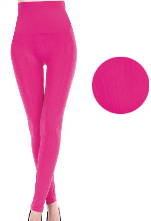 women's high-waisted leggings - pink Case of 72